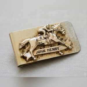 John Henry Thoroughbred Racehorse Vintage Money Clip